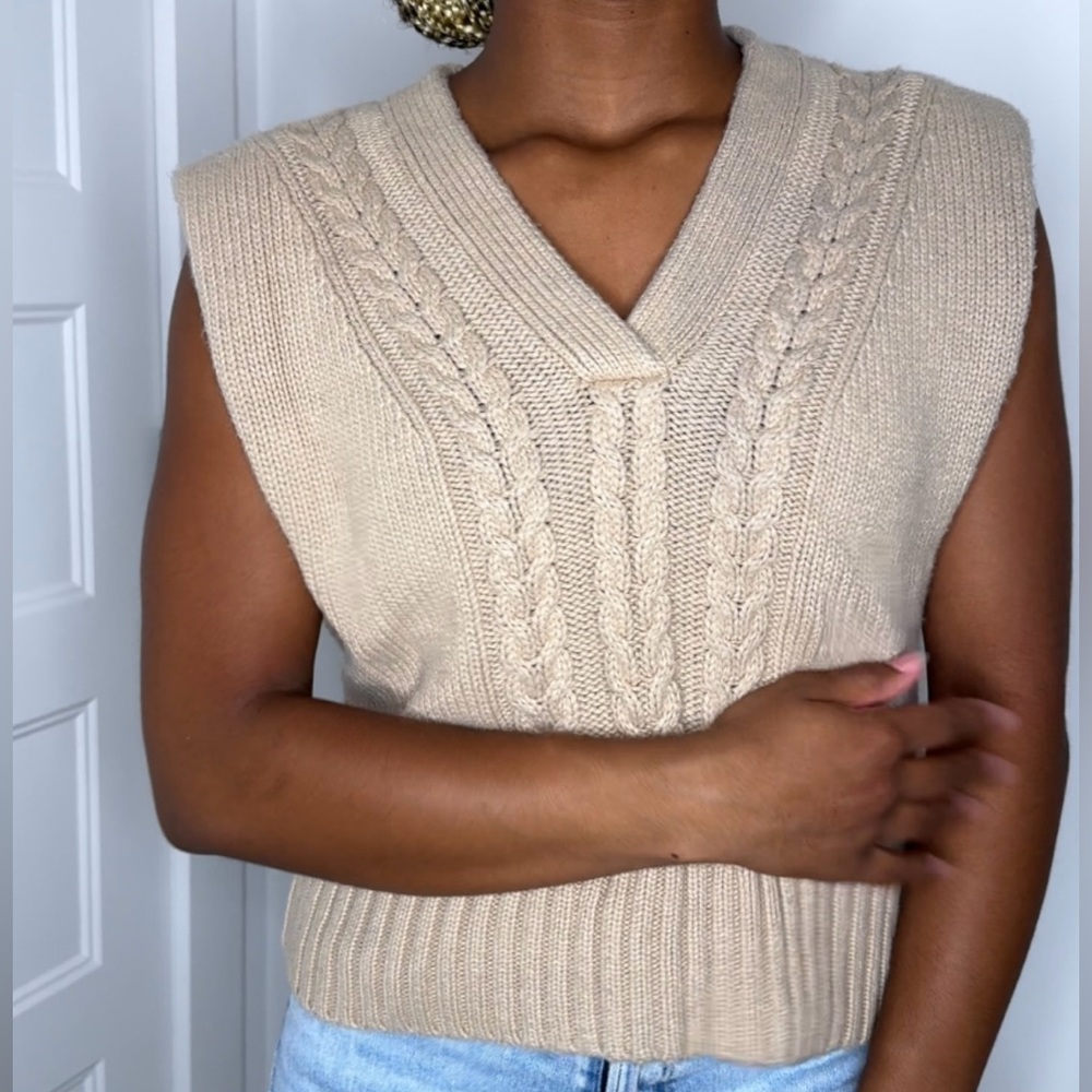 Darling Tan Sweater Vest